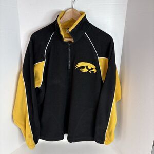 Vintage Iowa Hawkeyes Fleece Quarter Zip Jacket, Medium, Russell Athletic, Black
